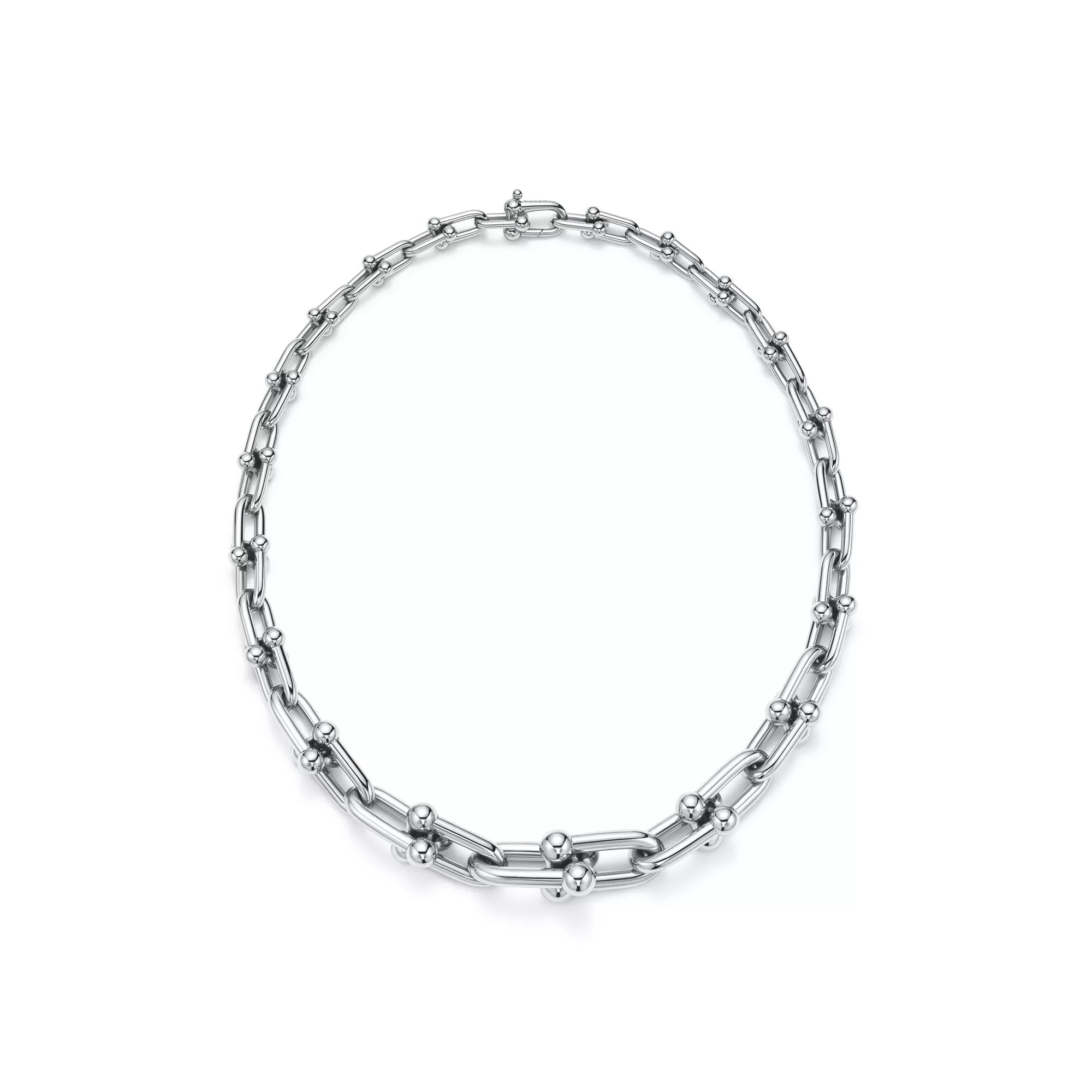 AV Pulse Necklace - Graduated Link (White Gold)