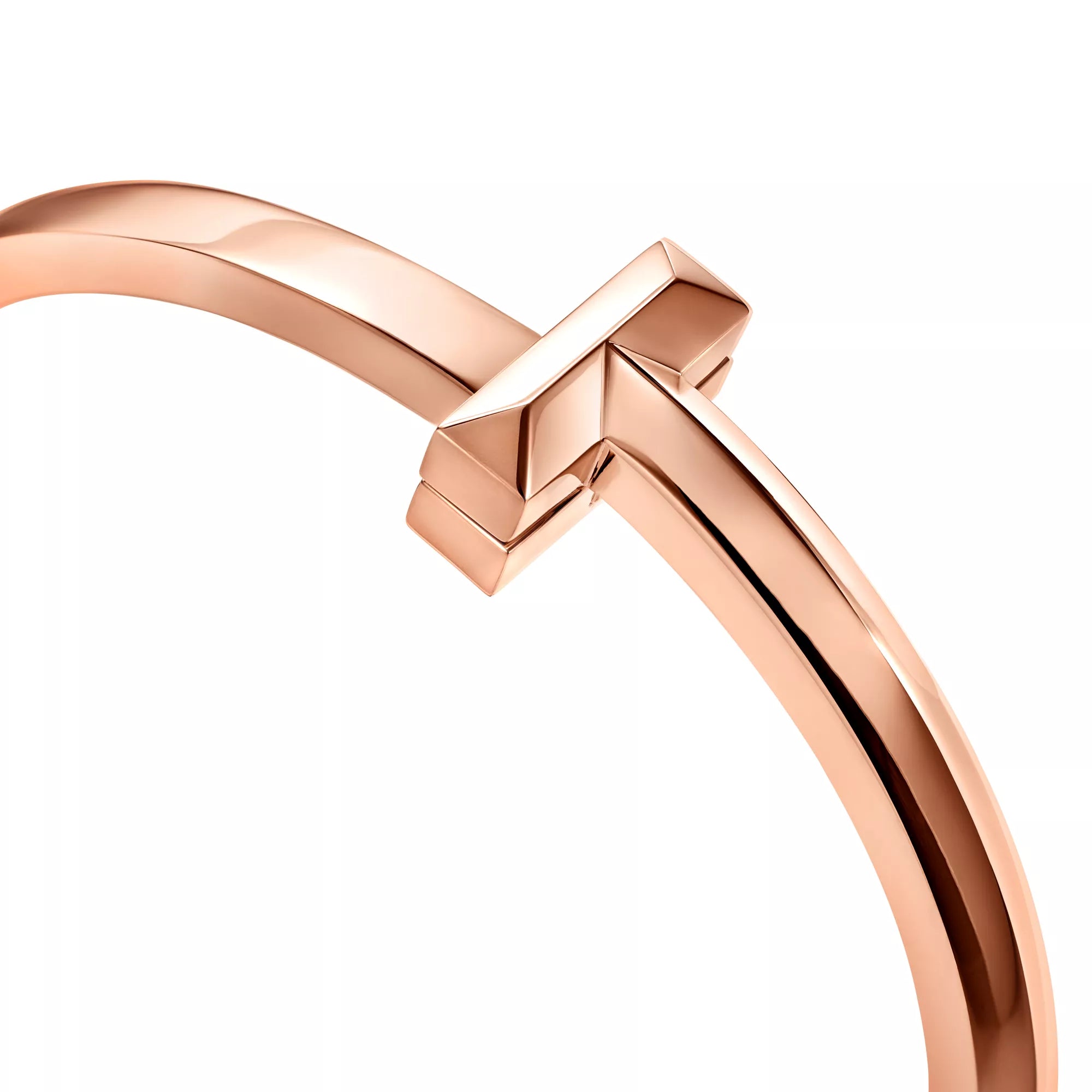 AV T Bracelet - T1 Wide Hinged Bangle in Rose Gold