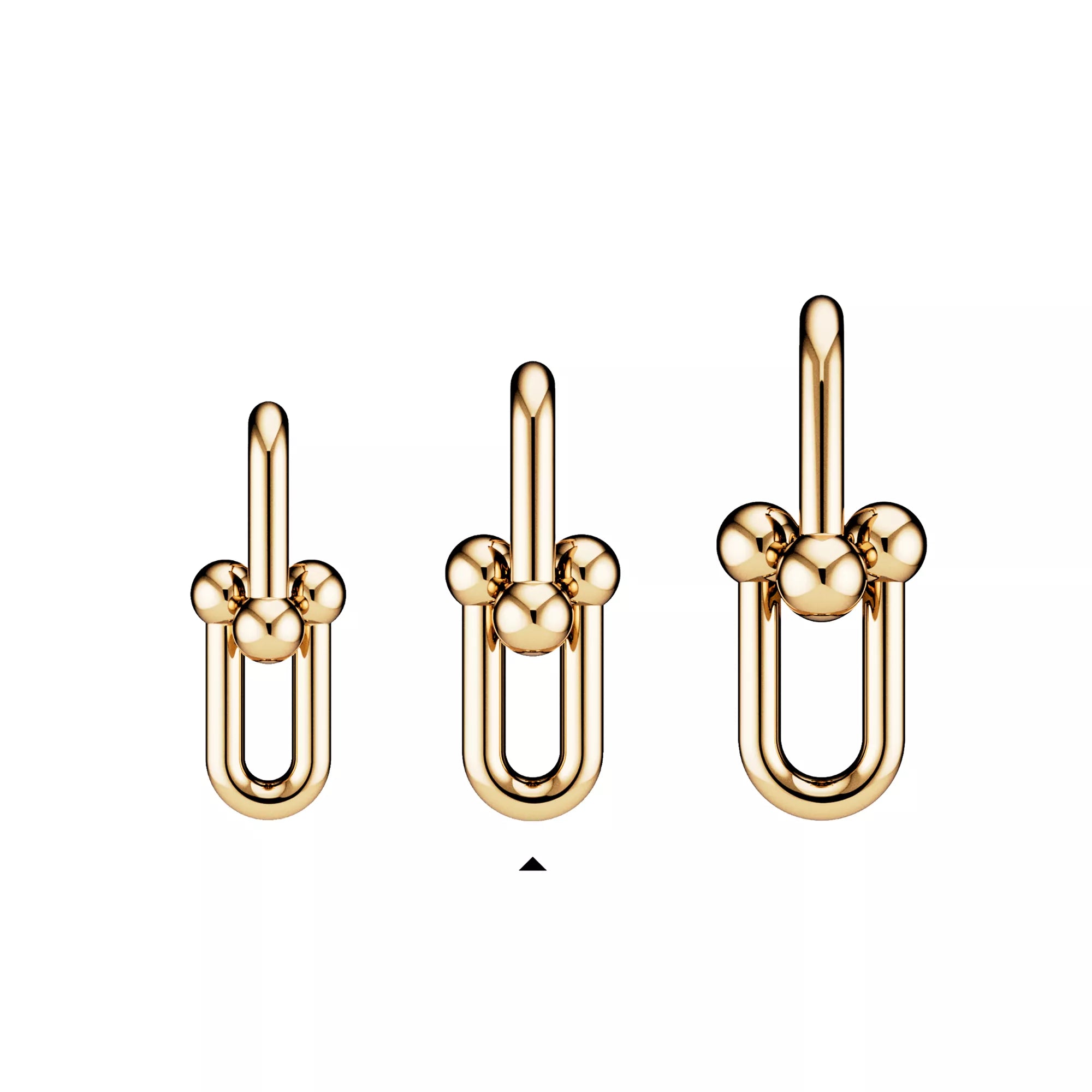 AV Pulse Earrings - Large Link Full Pavé Diamonds (Yellow Gold)